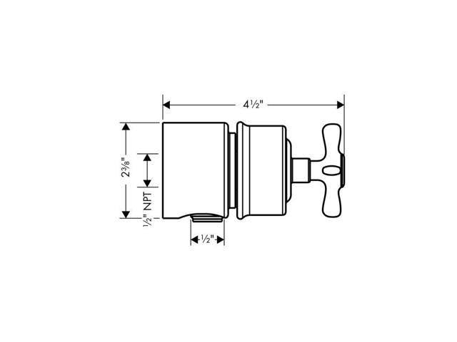 Brushed Nickel Wall Outlet with Cross Handle B5277