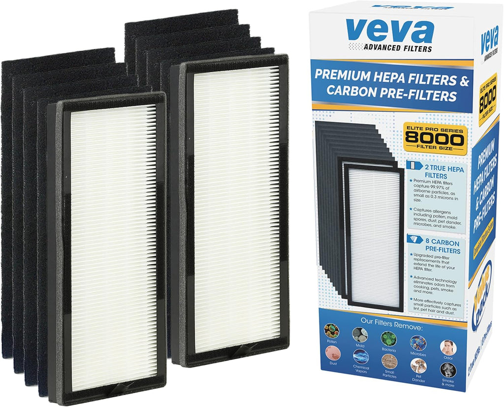Black HEPA Air Purifier with 4 Carbon Pre Filters V644460