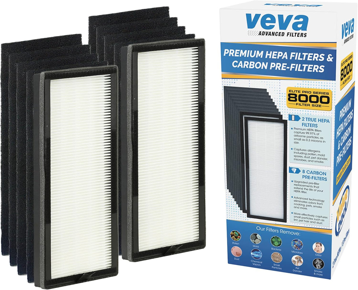 Black HEPA Air Purifier with 4 Carbon Pre Filters V644460