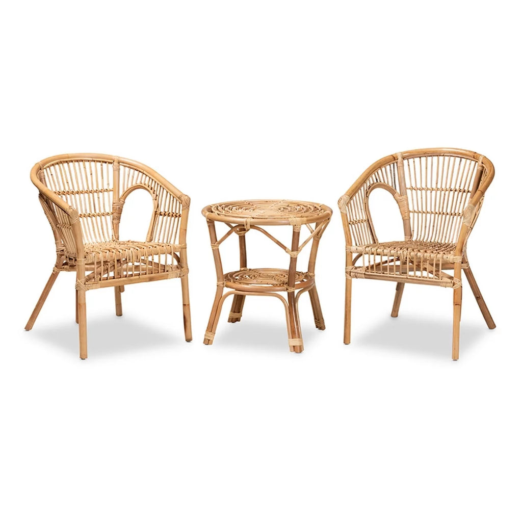 Natural Brown Rattan 3-Piece Living Room Set O3349