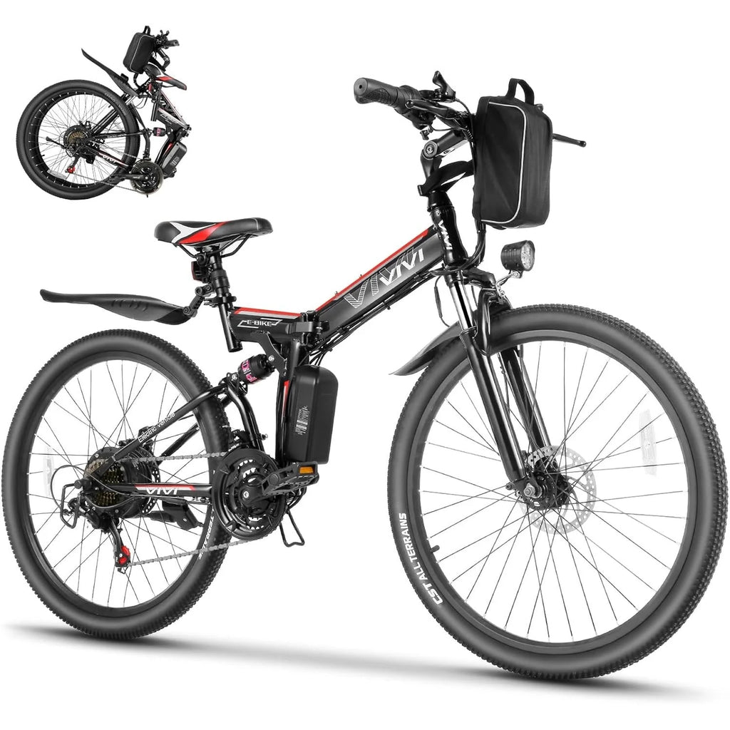 26'' Folding Electric Mountain Bike 500W 21 Speed 48V Removable Battery H393603
