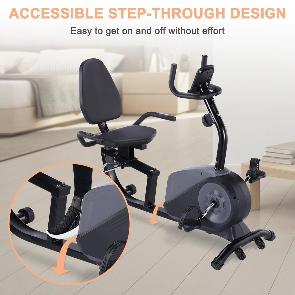 Recumbent Exercise Bike with 16 Levels Magnetic Resistance S9244