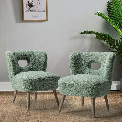 Sage Polyester Wingback Chair J760