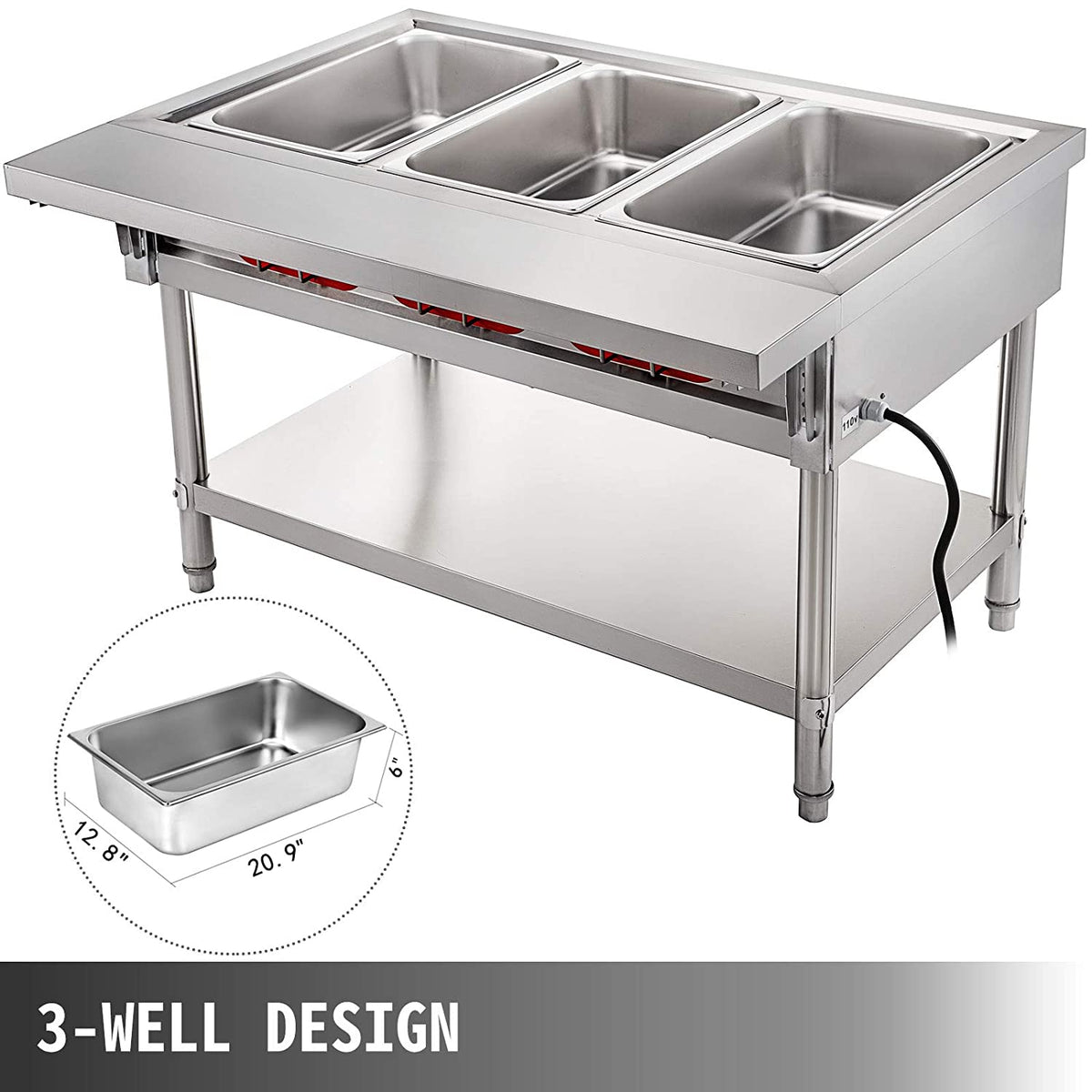 3 Pot Commercial Electric Food Warmer Y215