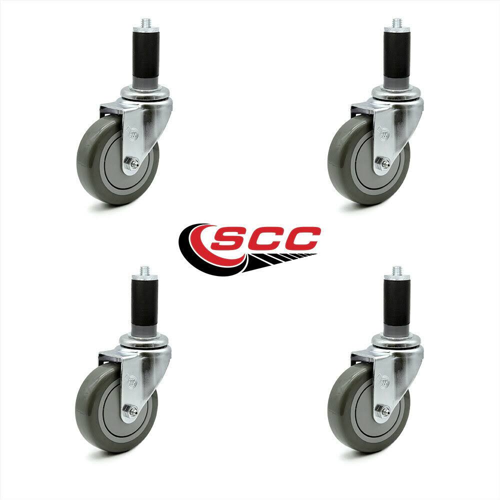 4x22 Gray Polyurethane Caster Set of 4 O287712