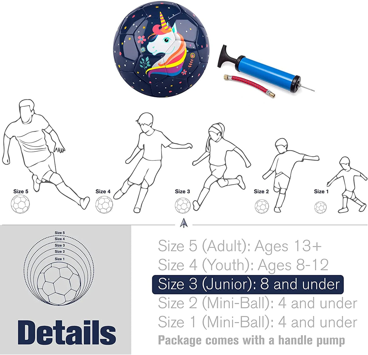 Size 3 Cartoon Soccer Ball with Pump Q196293