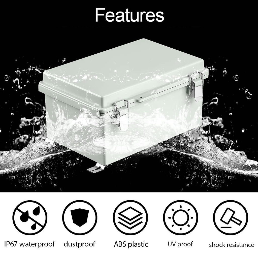 ABS Junction Box with Mounting Plate and Wall Bracket 11.4x7.5x5.5 inch D13523