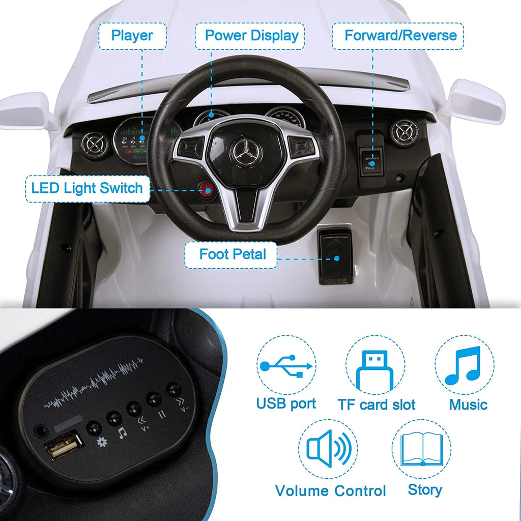 6V Kids Ride on Car with Remote Control Lights Music Red L17816