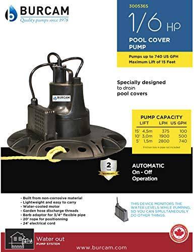 Black Automatic Pool Cover Pump S407