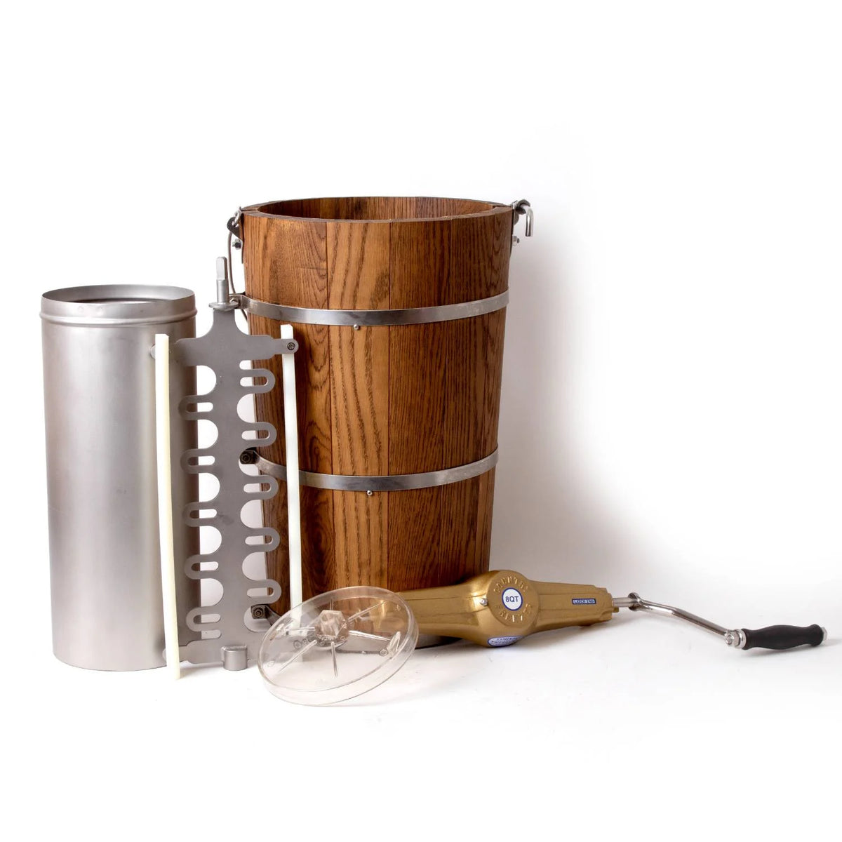 Manual Ice Cream Maker with Stainless Steel Can and Oak Tub, 8 Quart A4853