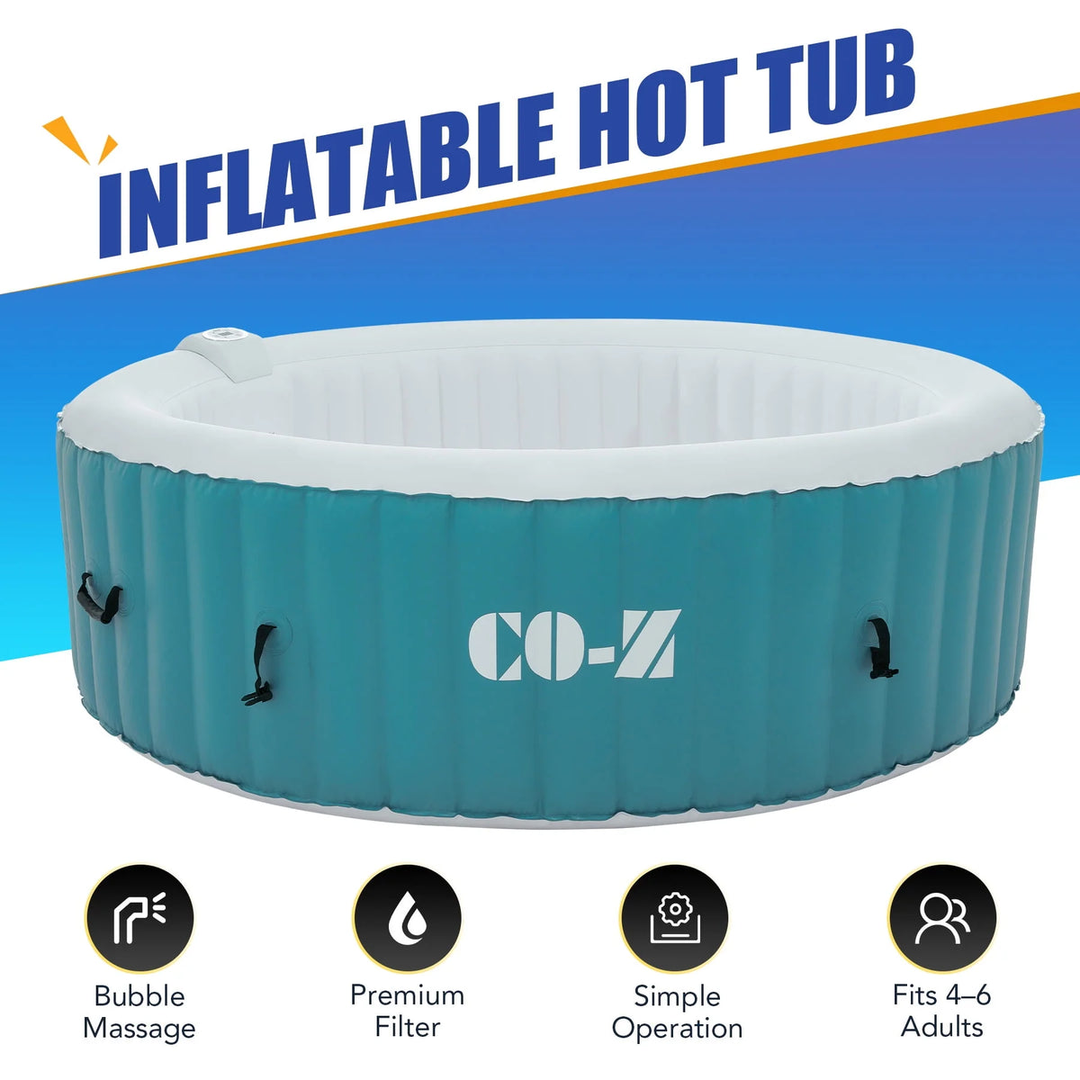 4-6 Person Blow-Up Hot Tub with Air Jets S746