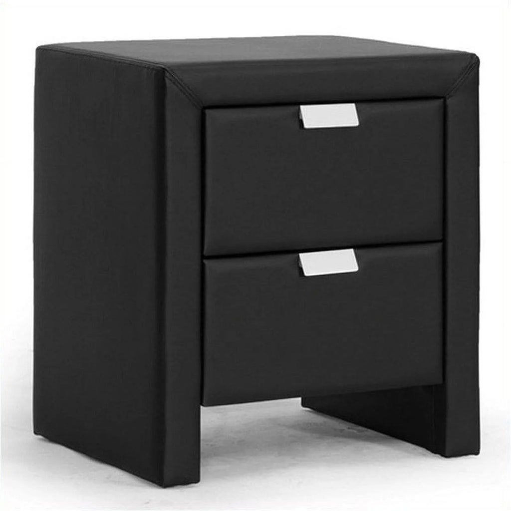 3 Piece Bedroom Set with Queen Platform Bed and Set of 2 Nightstand in Black R368