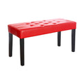 Red Leatherette Bench K13936