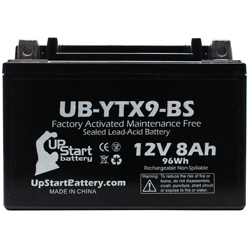 2008 Kawasaki ZX600-FA Ninja ZX-6R 600CC Motorcycle Battery - 12V, 8Ah, UB-YTX9-BS G44761
