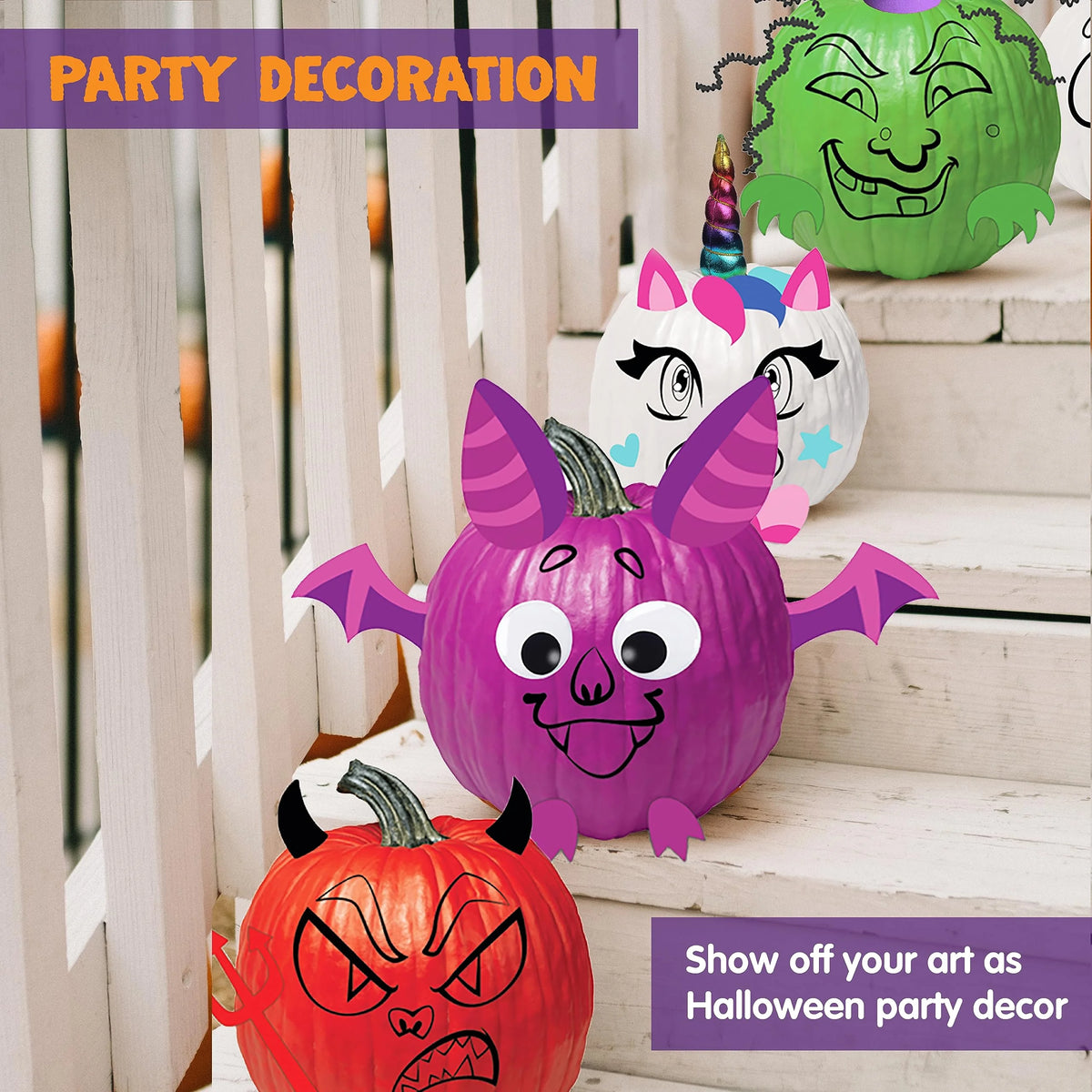 40 pcs Halloween 3D Pumpkin Decorating DIY Craft Kits for Kids H3921