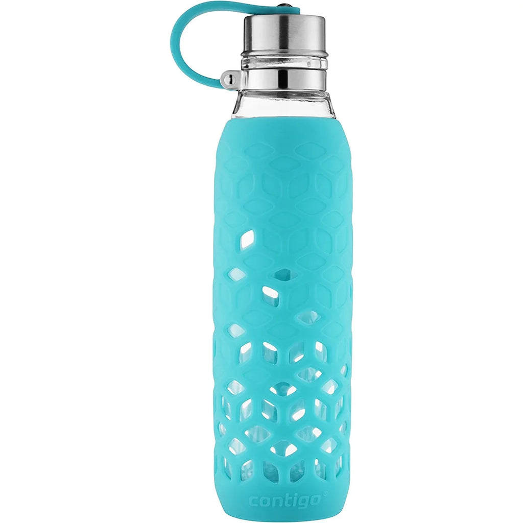 20 Ounce Glass Water Bottle with Tethered Lid V442433