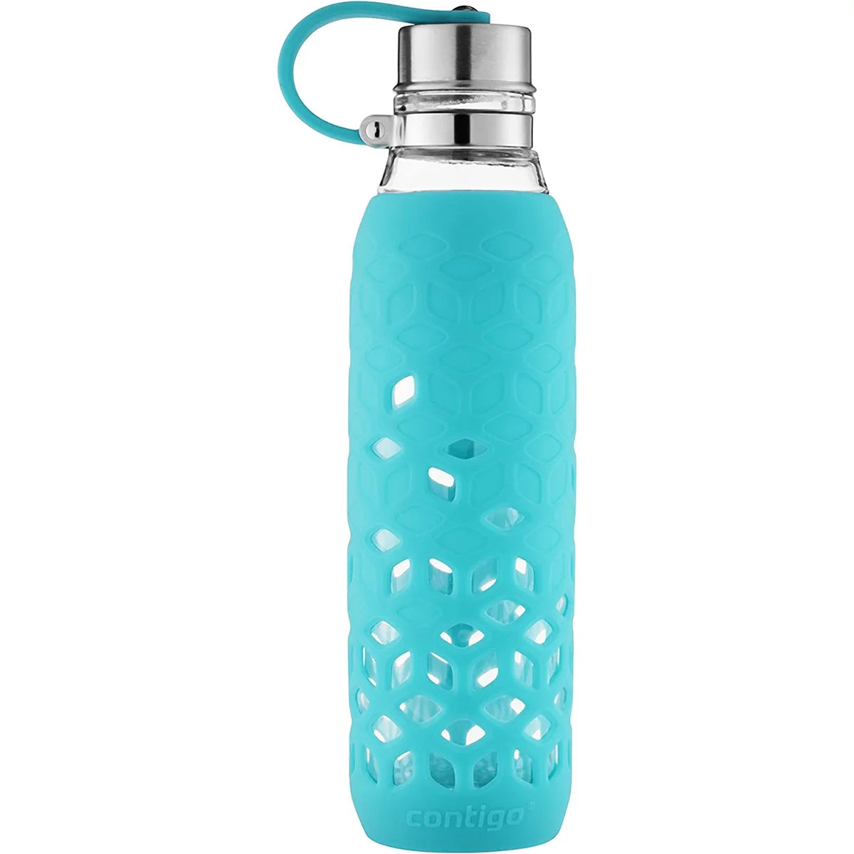 20 Ounce Glass Water Bottle with Tethered Lid V442433