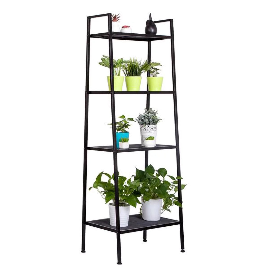 4-Tier Rustic Black Bookshelf X39326