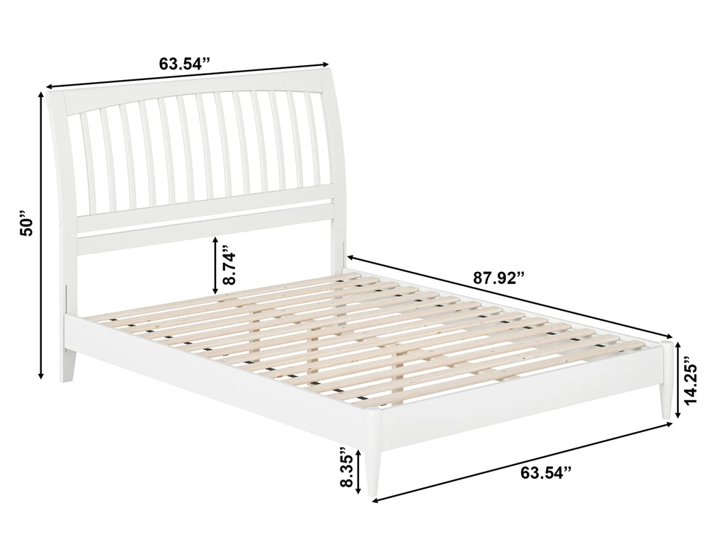 Queen Solid Wood Sleigh Platform Bed V36405