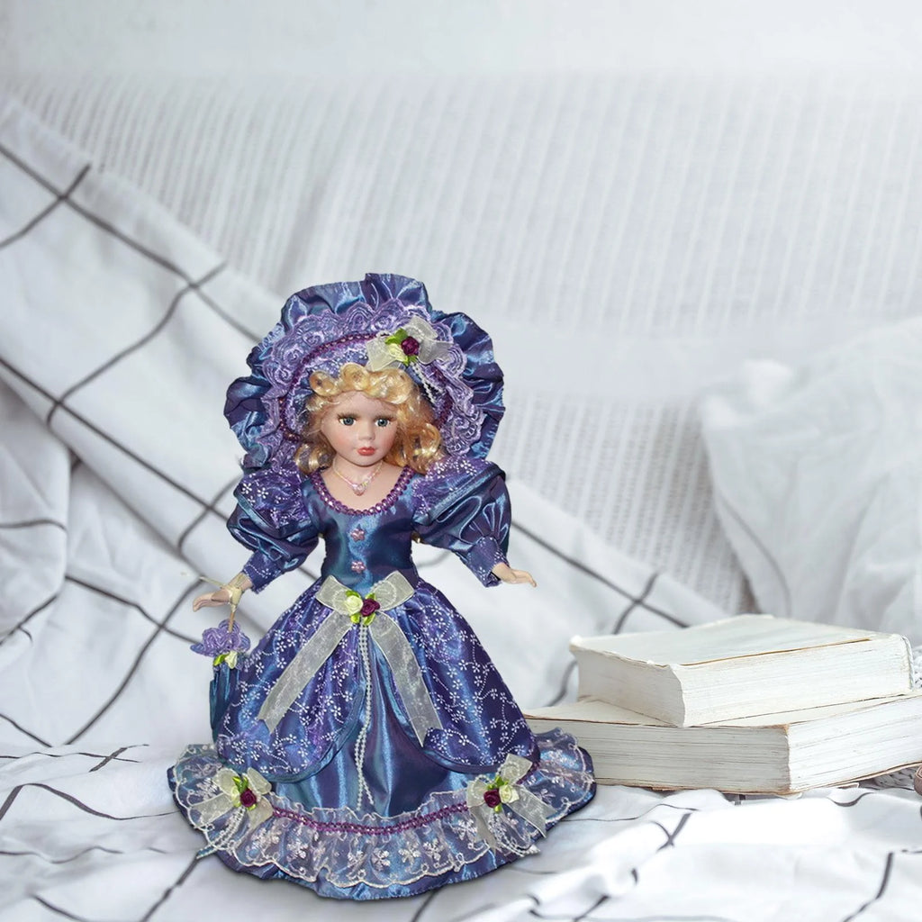 Violet Porcelain Dollhouse Lady with Dress G684361