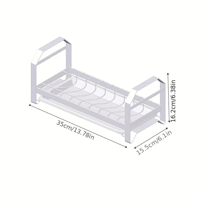 White Plate Drain Storage Rack B8658