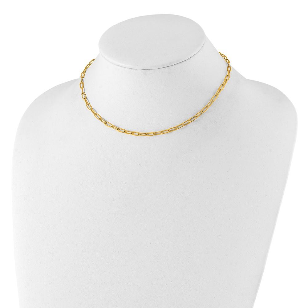 Polished Yellow IP Paperclip Necklace W97725