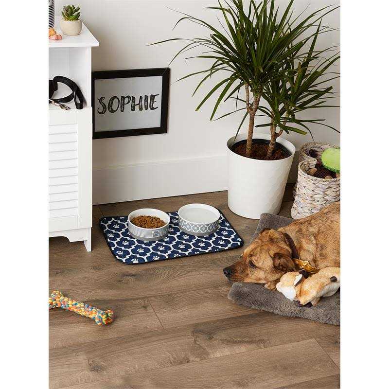 Off White Lattice Paw Pet Mat O920