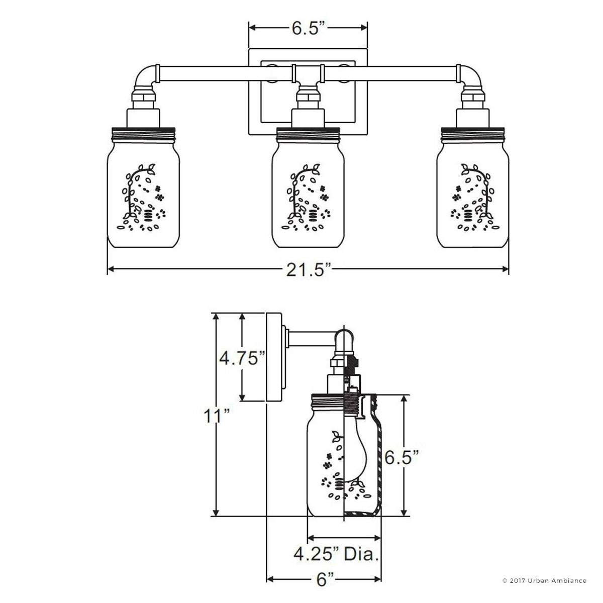Industrial Bathroom Light, Medium Size, Antique Black R3981