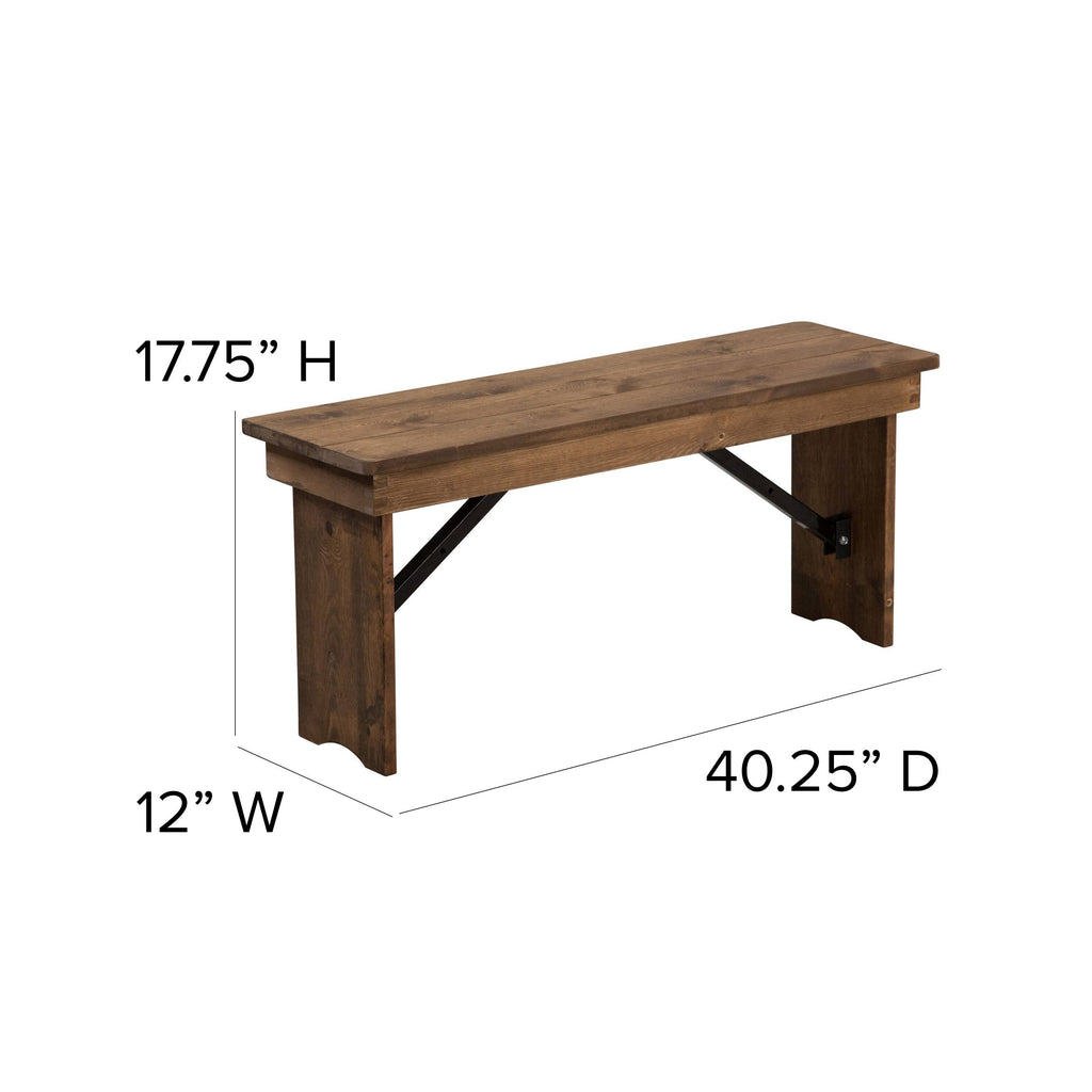 Solid Pine Folding Farm Bench Z521634