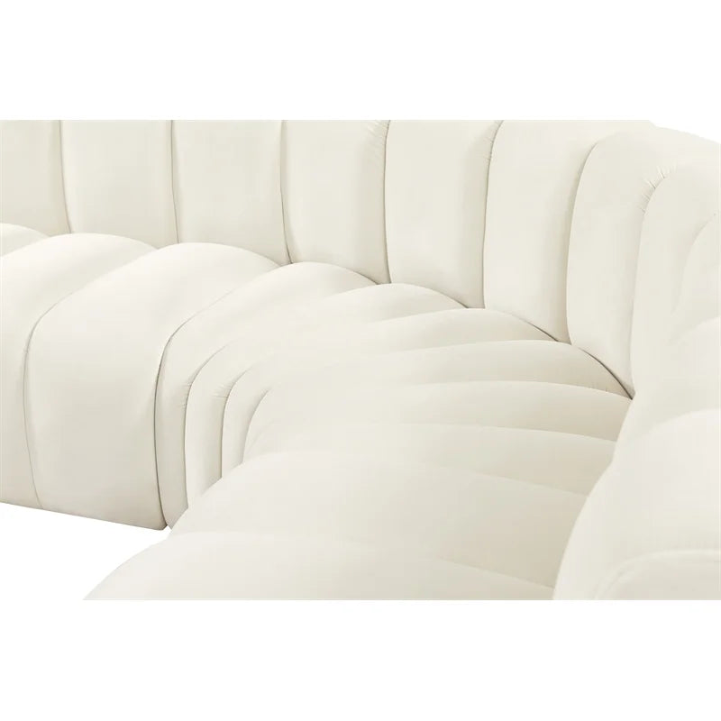 Cream Velvet Modular Sofa U578922