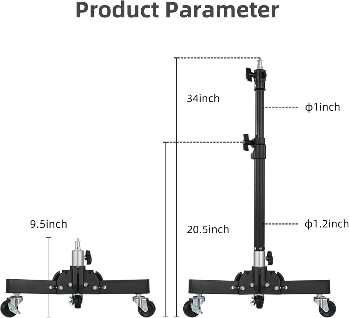 2 Pack Heavy Duty Aluminum Alloy Photography Light Stands Kit J206457