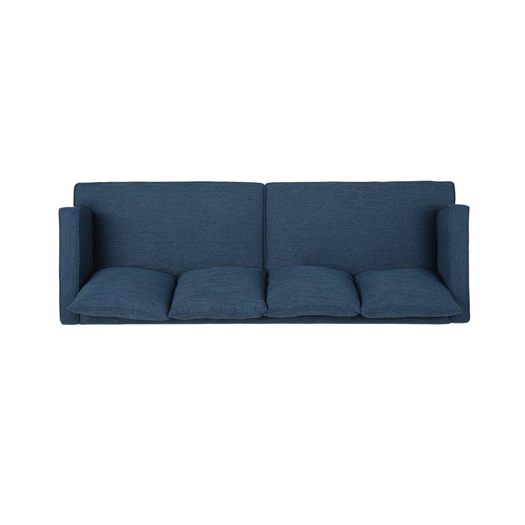Navy Blue Fabric Sofa with Cushions N56103
