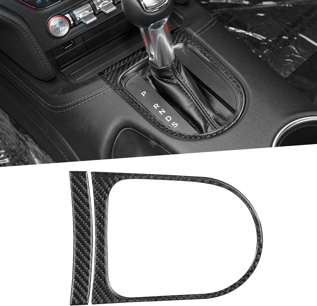 Carbon Fiber Center Console Gear Shift Frame Cover Trim Stickers 4Pcs D5261