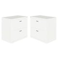 White 2 Drawer Metal Filing Cabinet Set of 2 Y291