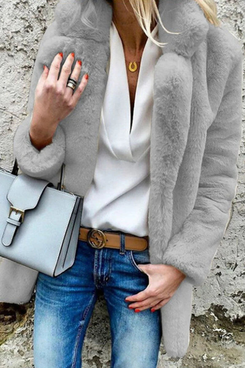 Solid Mandarin Collar Outerwear W110