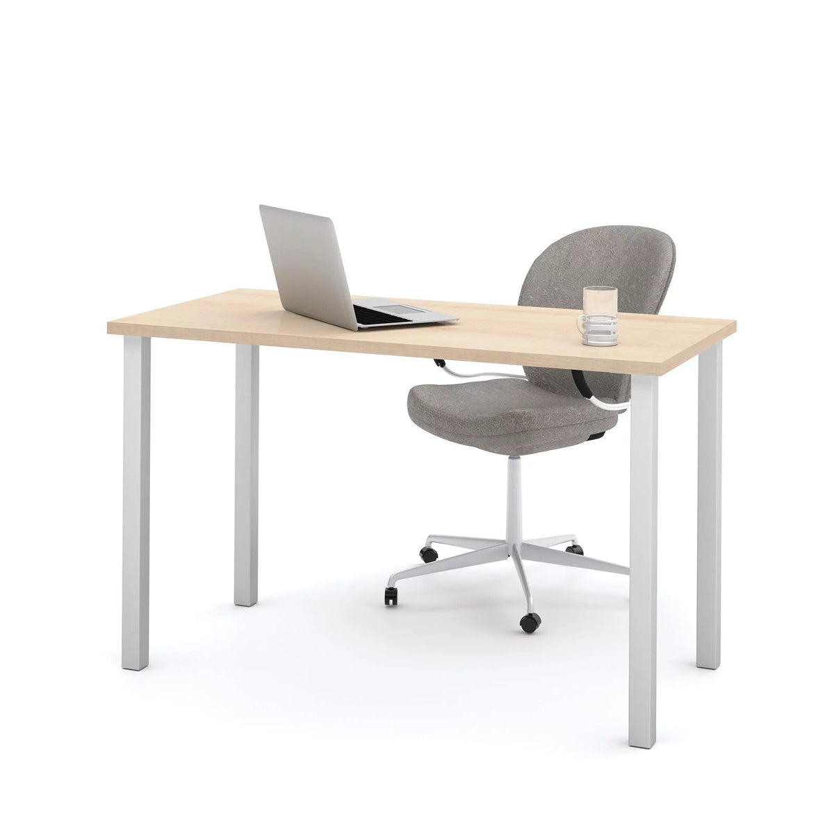 48W Table Desk with Square Metal Legs V696