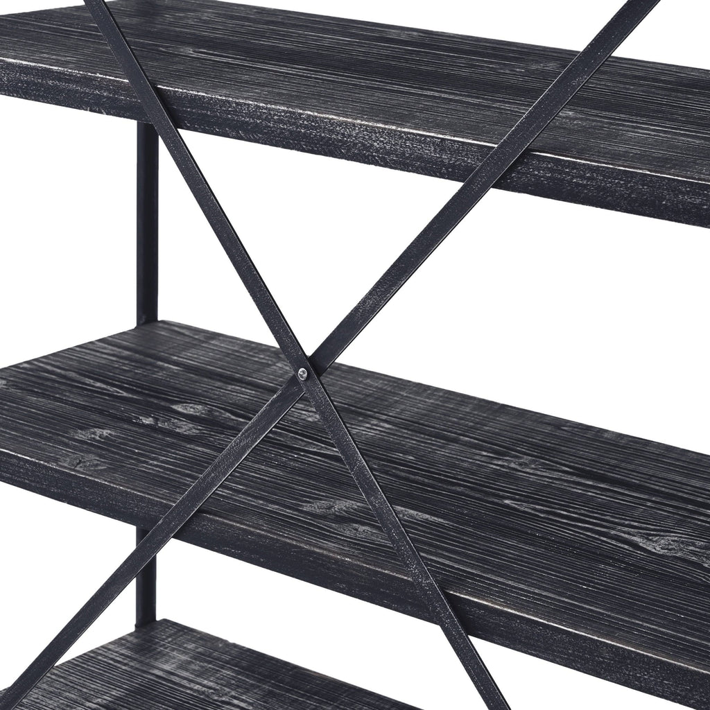 Industrial 5-Shelf Bookcase, Black Finish B7372