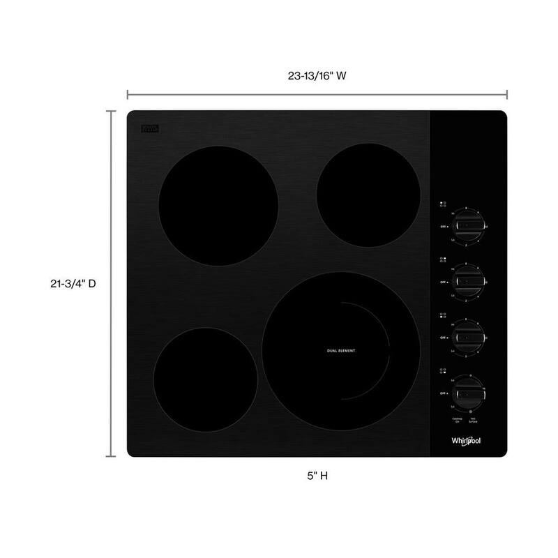24 in. Black Electric Cooktop with 4 Elements A8104