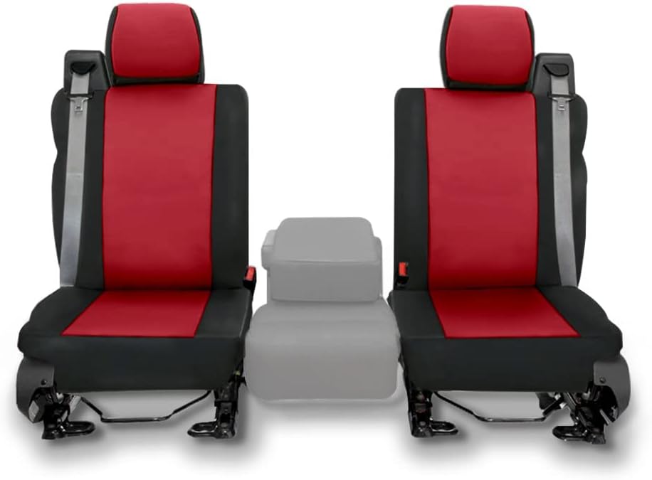 Red Rose & Black Neoprene Front Seat Covers for Ford F150 Pickup Truck K5183