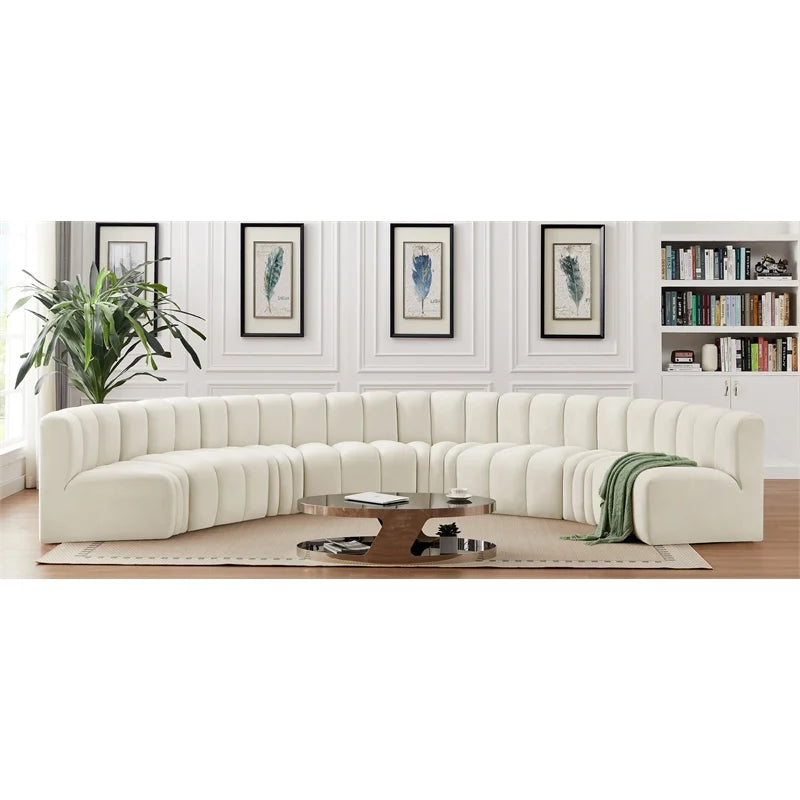 Cream Velvet Modular Sofa U578922