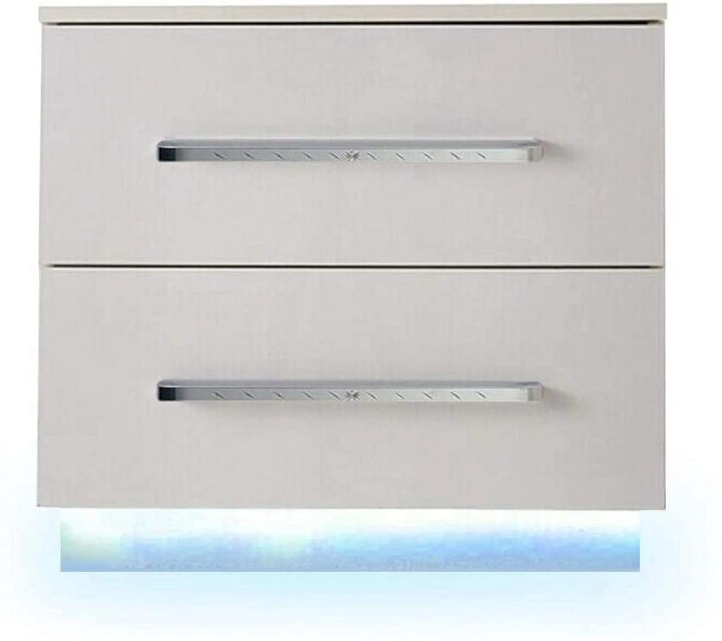 Light Yellow 2 Drawer High Gloss Nightstand G9992