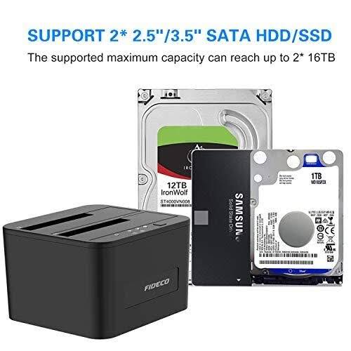 Hard Drive Docking Station, USB 3.0 SATA Dual Bay for 2.5 & 3.5 Inch HDD/SSD E816923