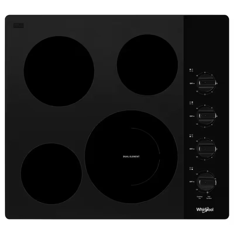 24 in. Black Electric Cooktop with 4 Elements A8104