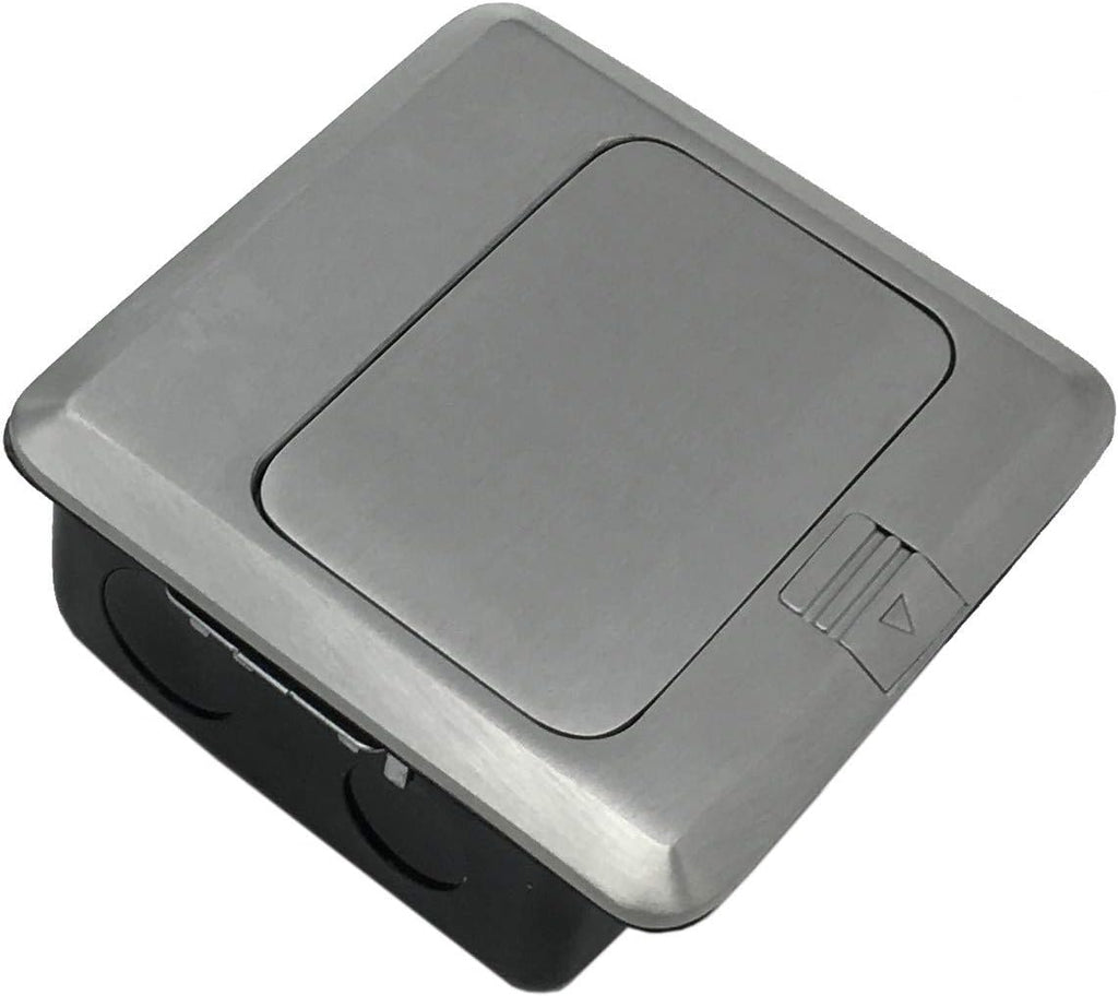 USB Pop Up Receptacle Floor Outlet Countertop Box, Brushed Stainless, Pack of 2 P4175