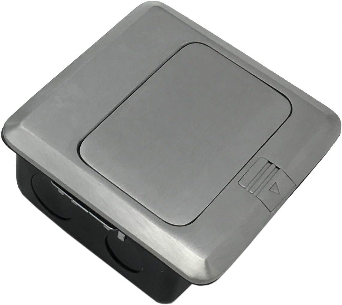 USB Pop Up Receptacle Floor Outlet Countertop Box, Brushed Stainless, Pack of 2 P4175