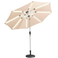 Sand Aluminum Patio Umbrella with Solar LED Lights G3529