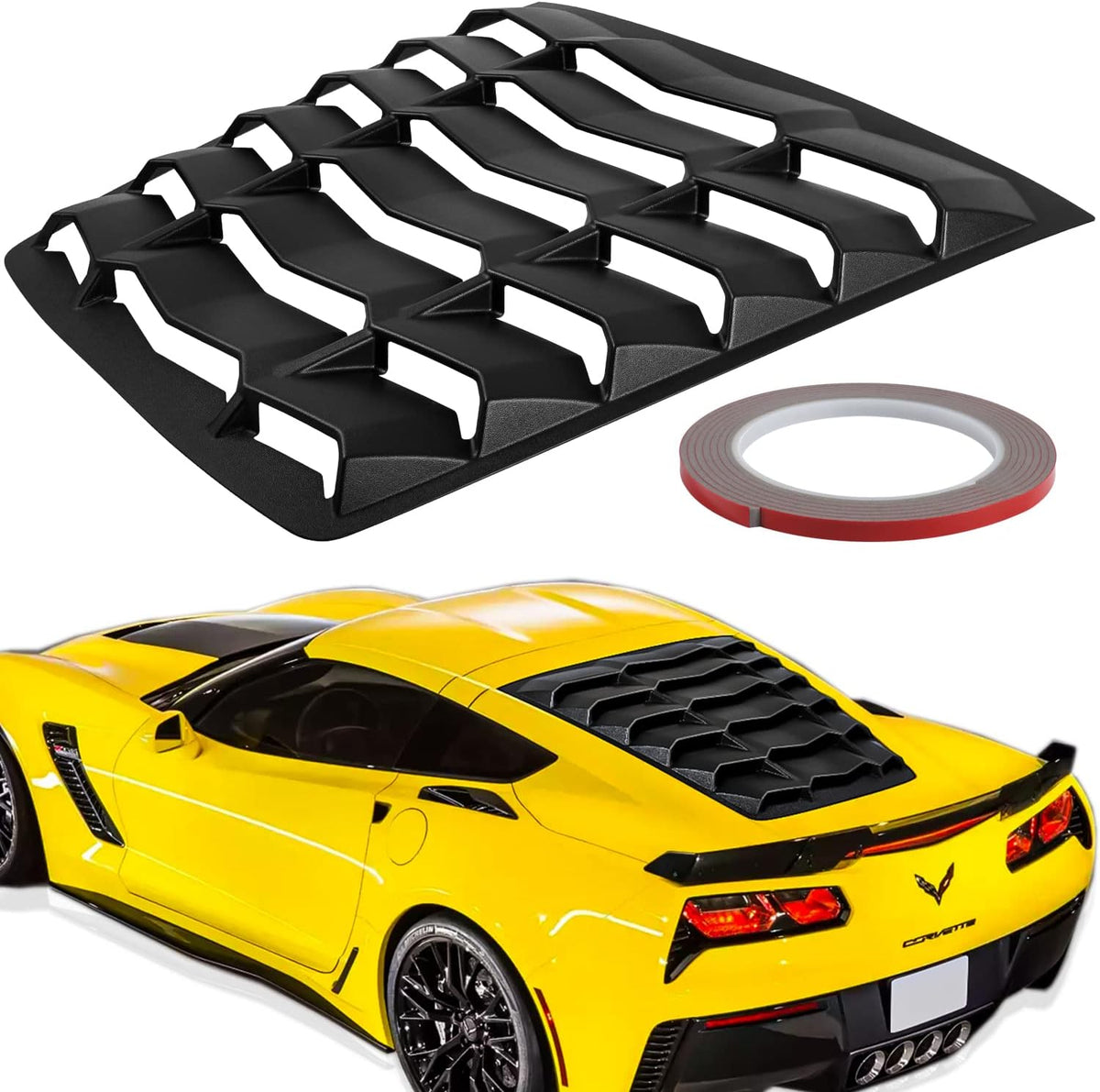 Rear Window Louver Sunshade Cover ABS Matte Black L495