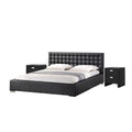 3 Piece Bedroom Set with Queen Platform Bed and Set of 2 Nightstand in Black R368