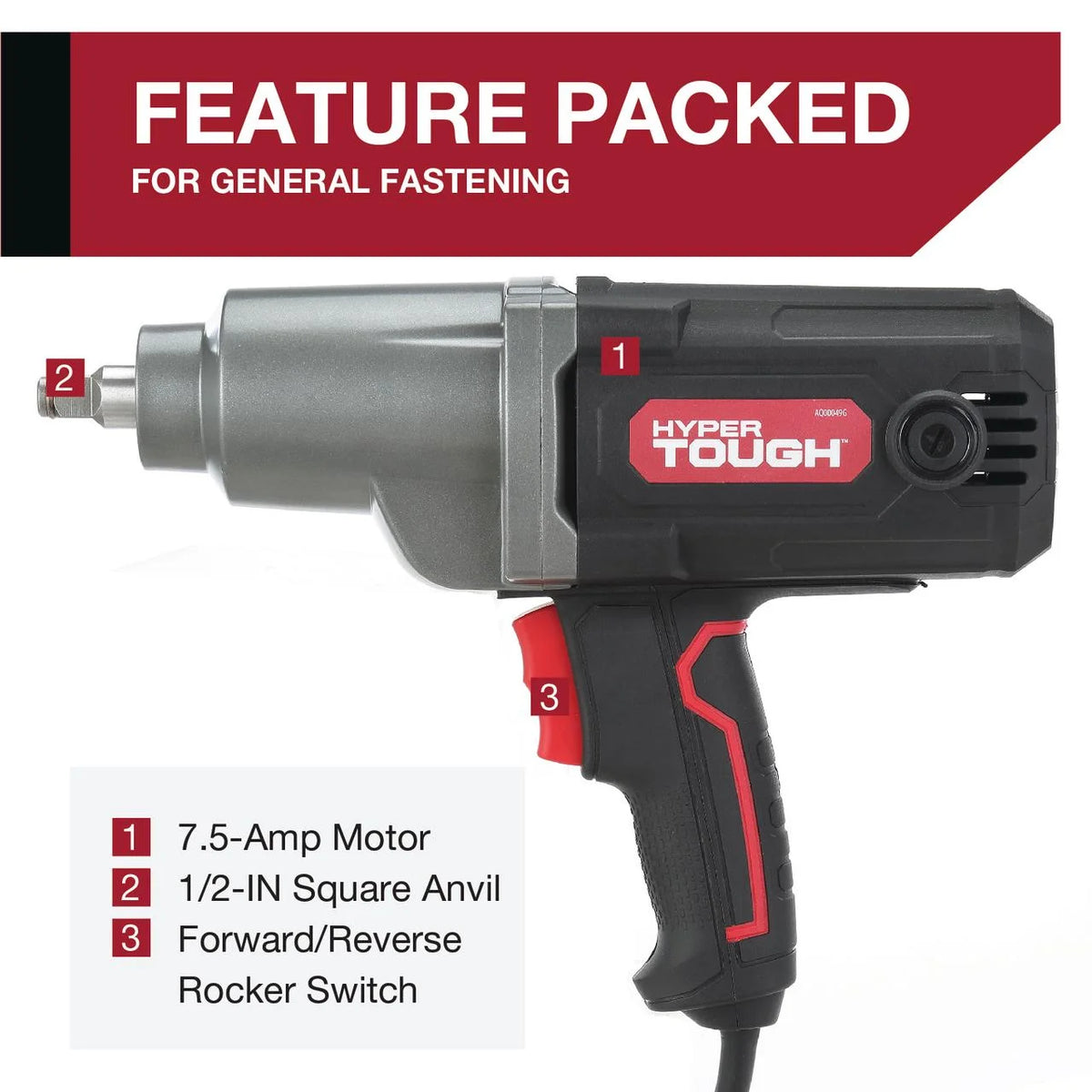 7.5A Corded Impact Wrench with 1/2 inch Anvil C2913
