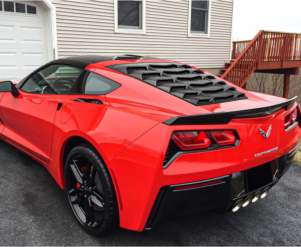 Rear Window Louver Sunshade Cover ABS Matte Black L495